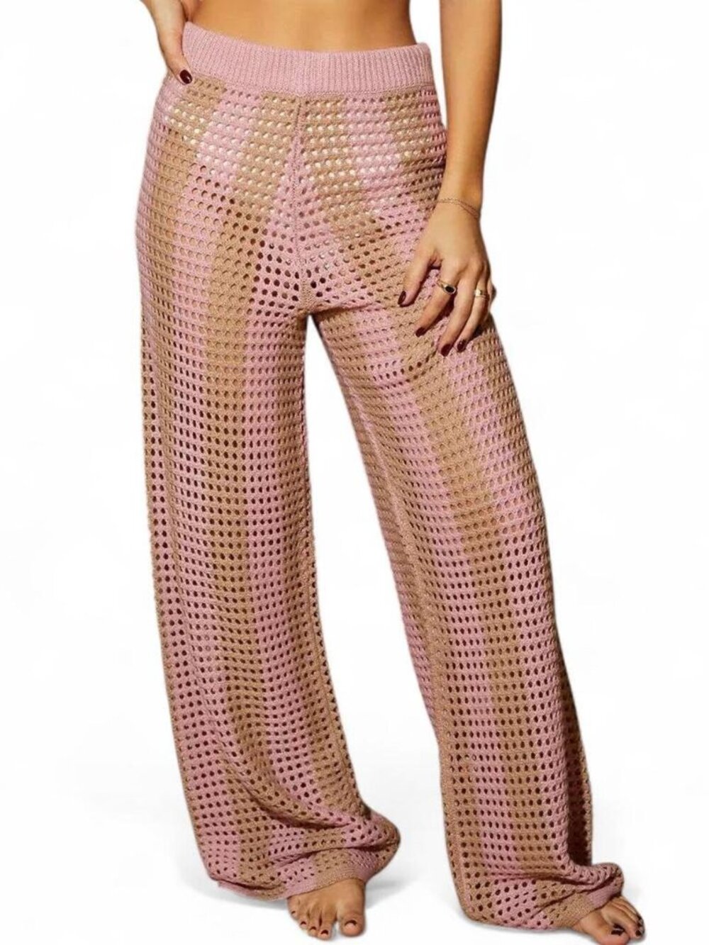 VICI Crochet Stripe Cover Up Pants
